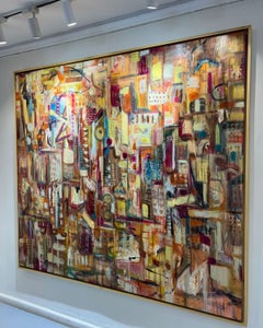 "Nowhere to Land II" Abstract Painting 91" x 87" inch by Carole Baines