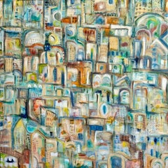 "Spice & Stone II" Abstract Painting 48" x 48" inch by Carole Baines