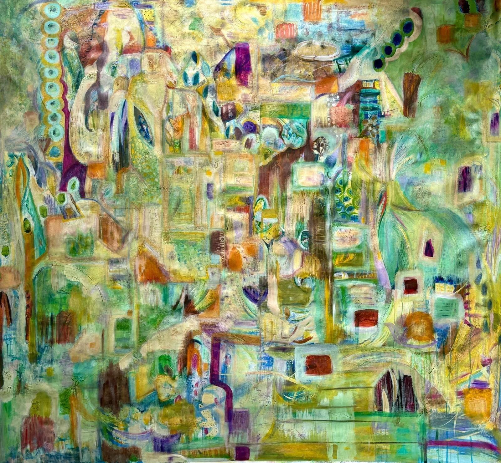 "Zeit zu träumen" Abstrakte Malerei 87" x 87" Zoll von Carole Baines