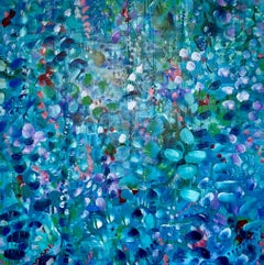 Pittura astratta "Whimsical" 48" x 48" pollici di Carole Baines