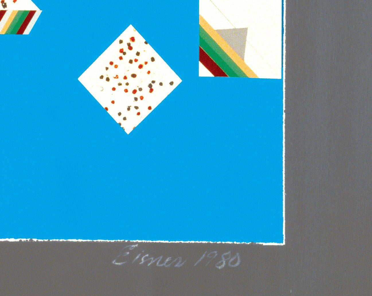 Kiza (grigio, blu, motivo, pittura astratta geometrica) in vendita 1