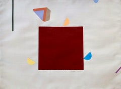 Arena (pintura geométrica, neutra, acrílico sobre papel)