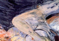 Tessa (figure, gestural, dark colors, acrylic painting)