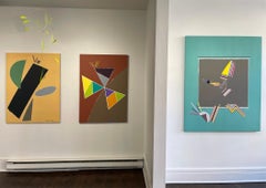 The Clown (geometric, bright colors, acrylic on paper painting)