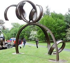 "Skipper", Abstract, Organic, Industrial Large-Scale Outdoor Sculpture in steel