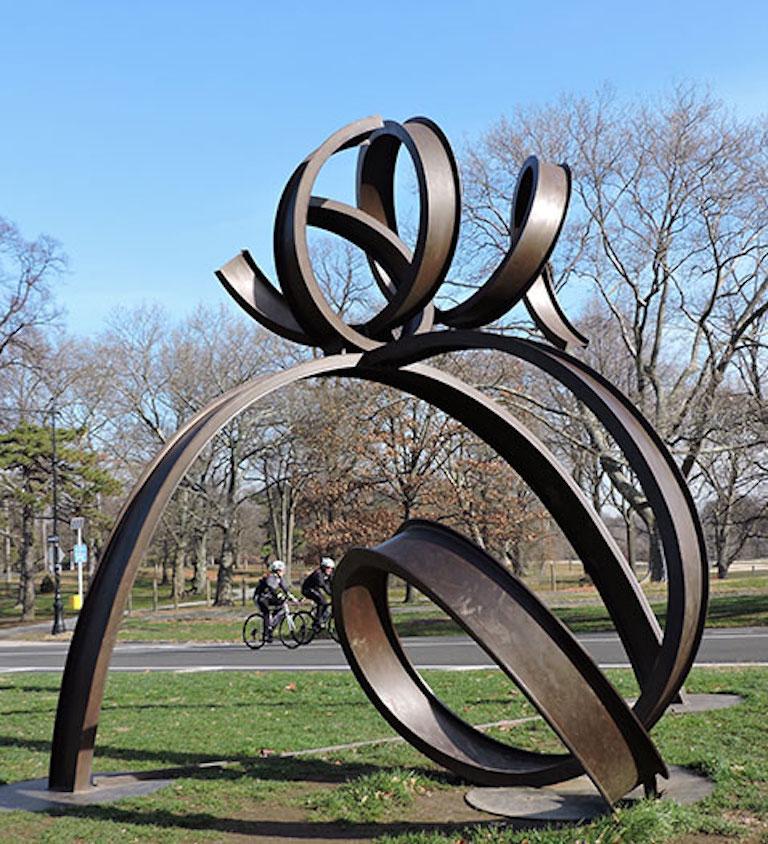 Carole Eisner Abstract Sculpture - "Skipper", Abstract, Organic, Industrial Large-Scale Outdoor Sculpture in steel