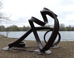"Valentine II", Abstract, Industrial Large-Scale Outdoor Sculpture in steel