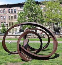 "Zerques", Abstract, Organic, Industrial Large-Scale Outdoor Sculpture in steel