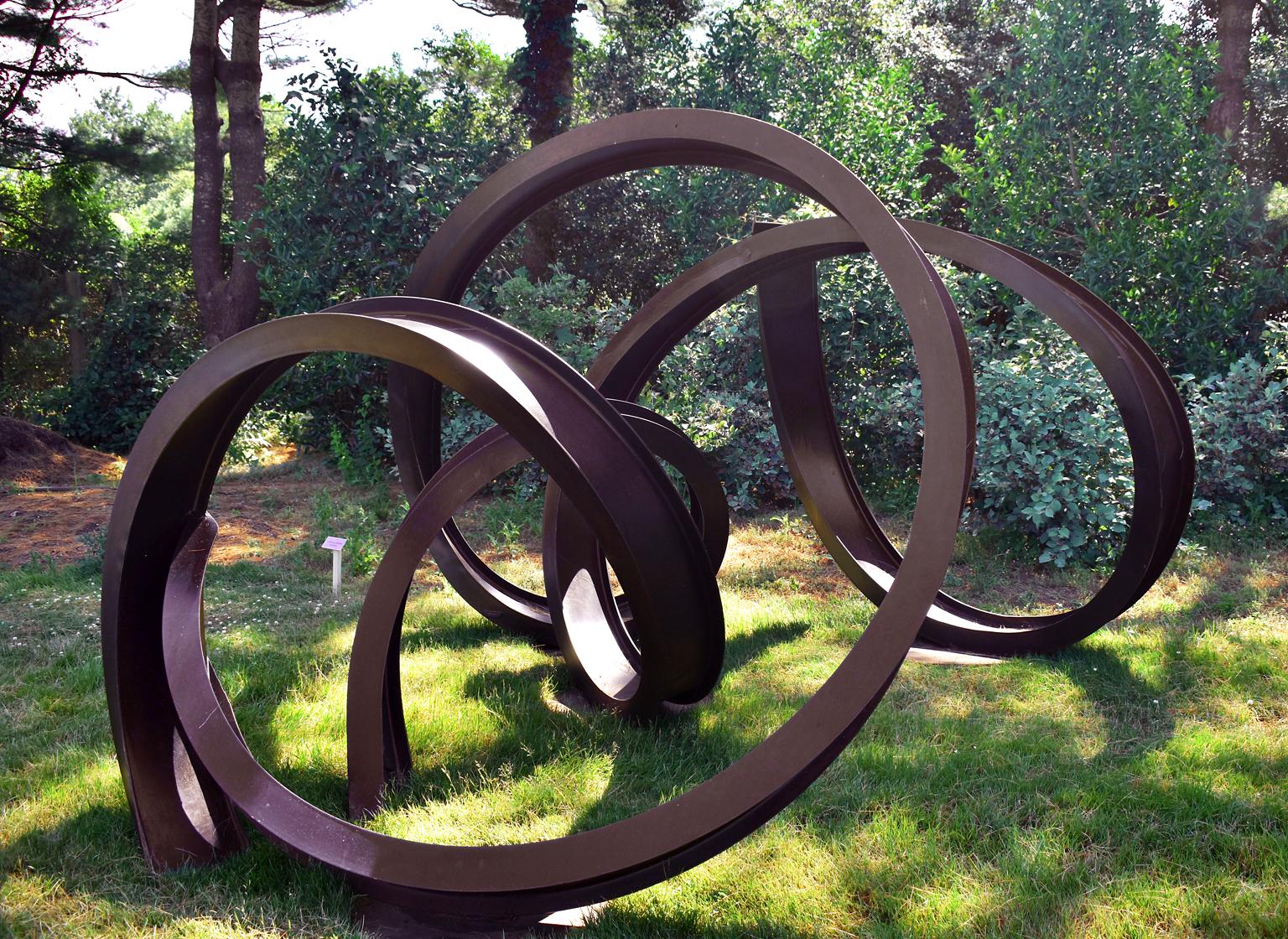 Carole Eisner Abstract Sculpture - "Zerques", Abstract, Organic, Industrial Large-Scale Outdoor Sculpture in steel