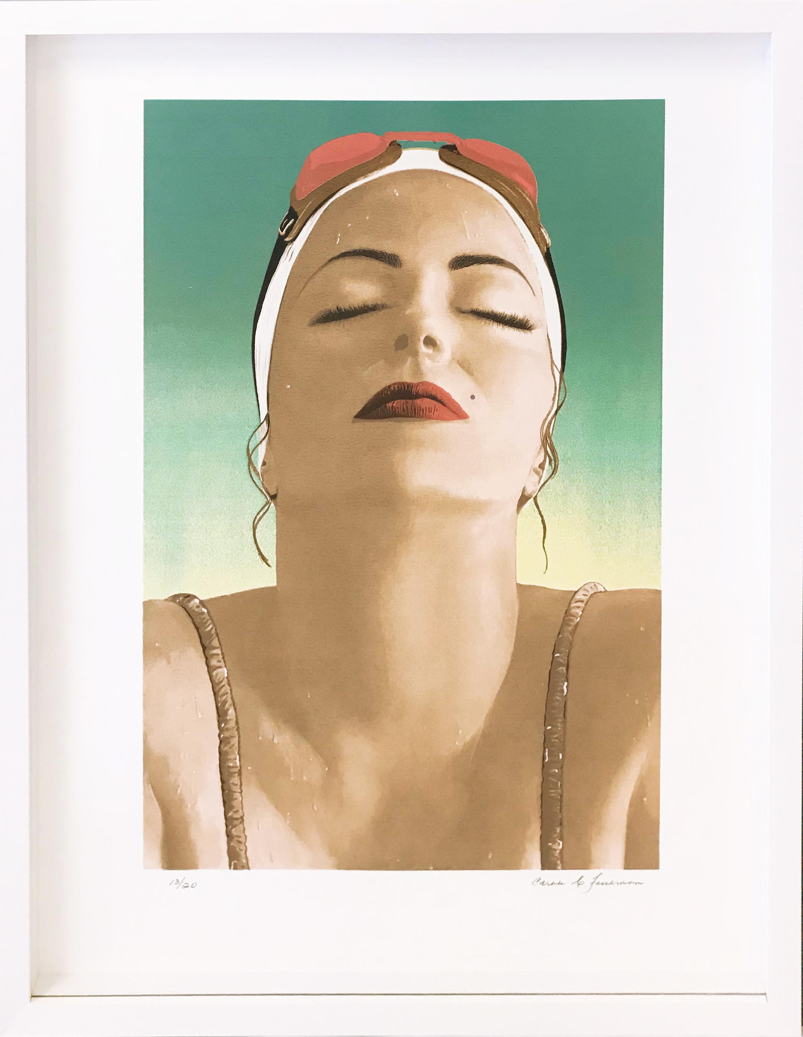 Carole Feuerman Portrait Print - CATALINA (GREEN)