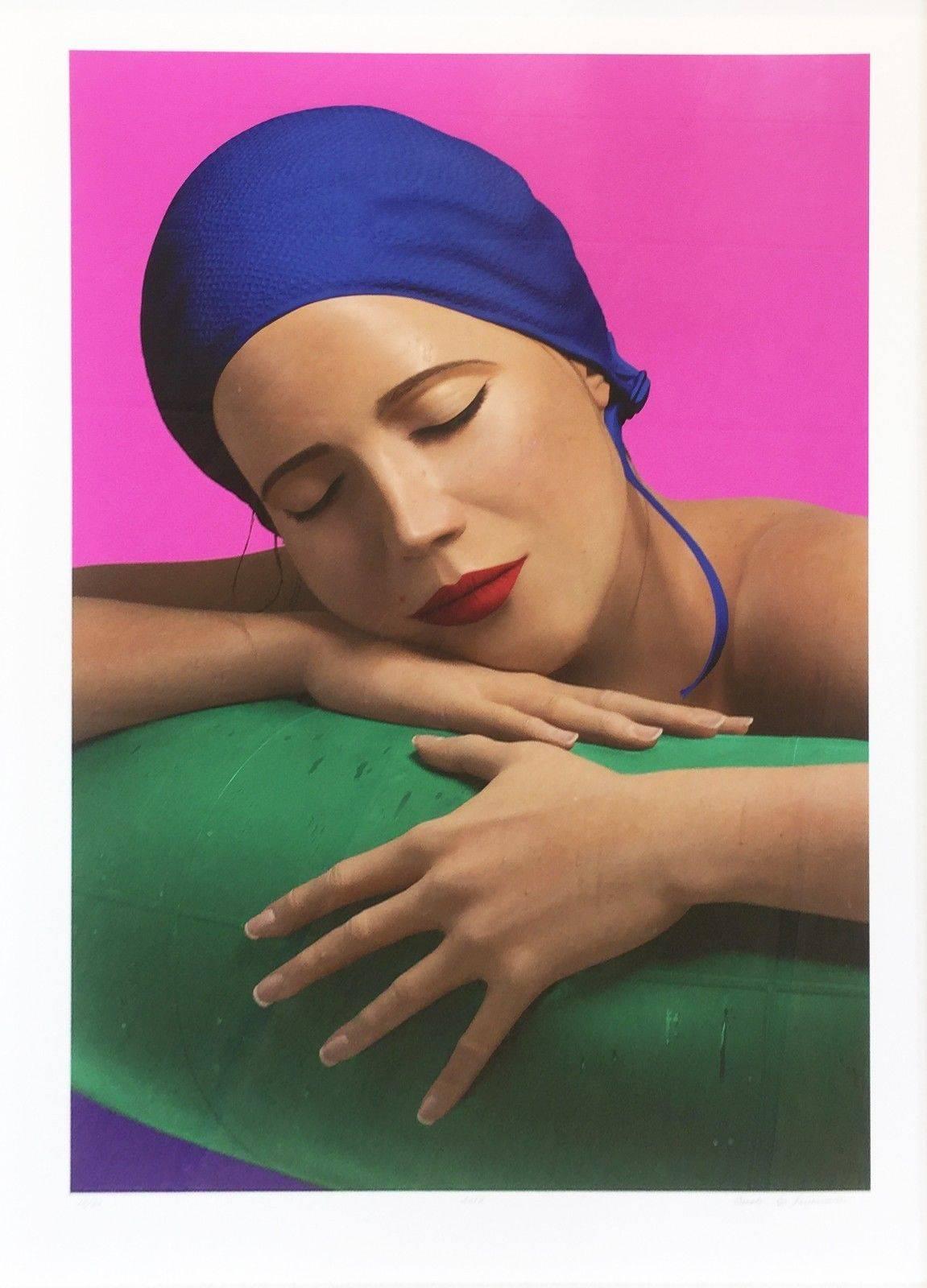 SERENA avec capuchon bleu - Print de Carole Feuerman