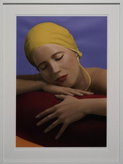 "Serena with Cap (Purple)" signed archival mixed media print by Carole Feuerman
