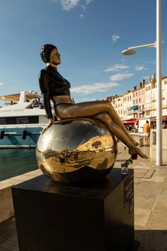 Bibi on the Ball by Carole Feuerman - Bronze Swimmer Sculpture