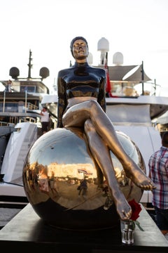Bibi on the Ball by Carole Feuerman - Bronze Swimmer Sculpture