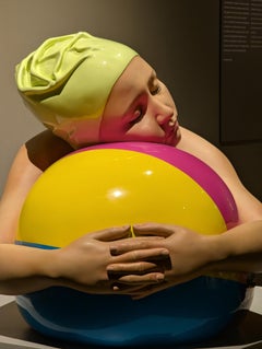 Brooke with Beach Ball by Carole Feuerman - Hyperrealistic Swimmer Sculpture