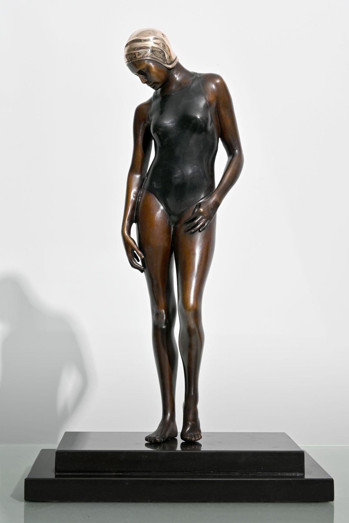 Carole Feuerman Figurative Sculpture - Dawn - Patinated Bronze w/ Stone Base