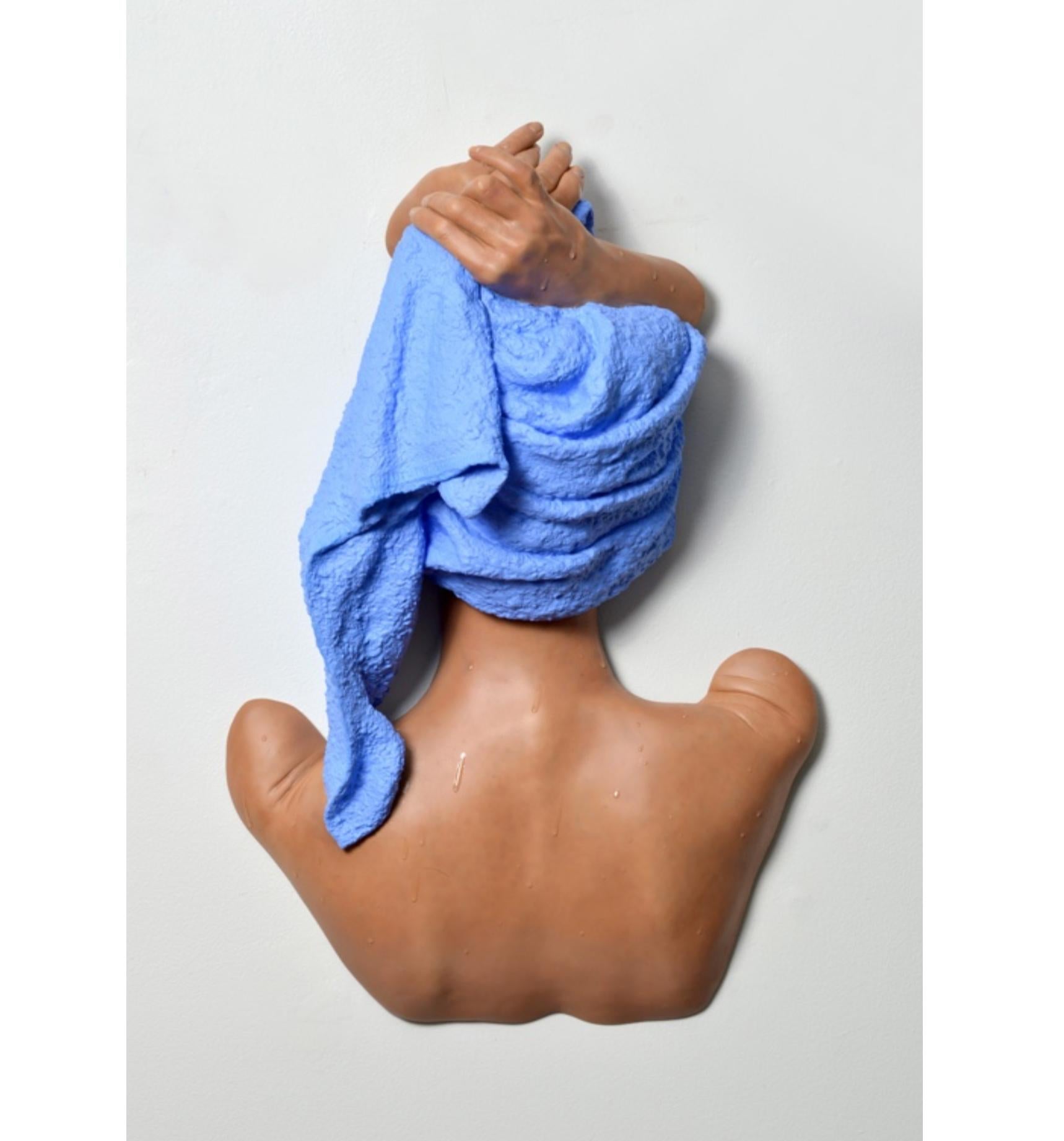 Hands on Towel - Sculpture by Carole Feuerman