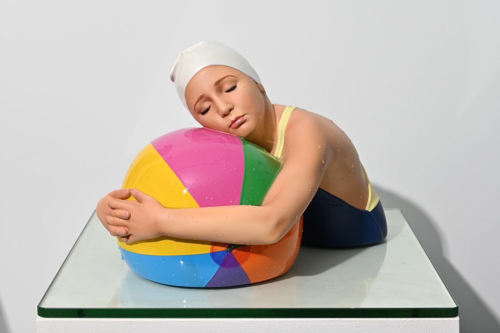 Carole Feuerman Figurative Sculpture - Miniature Brooke w/ Beach Ball
