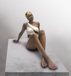 Patience (with Pearl White Suit) by Carole Feuerman - Hyperrealistic Sculpture