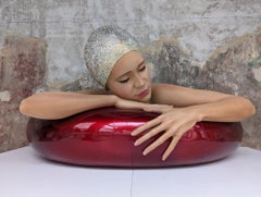 Survival of Serena (with Candy Red Tube) by Carole Feuerman - Swimmer Sculpture