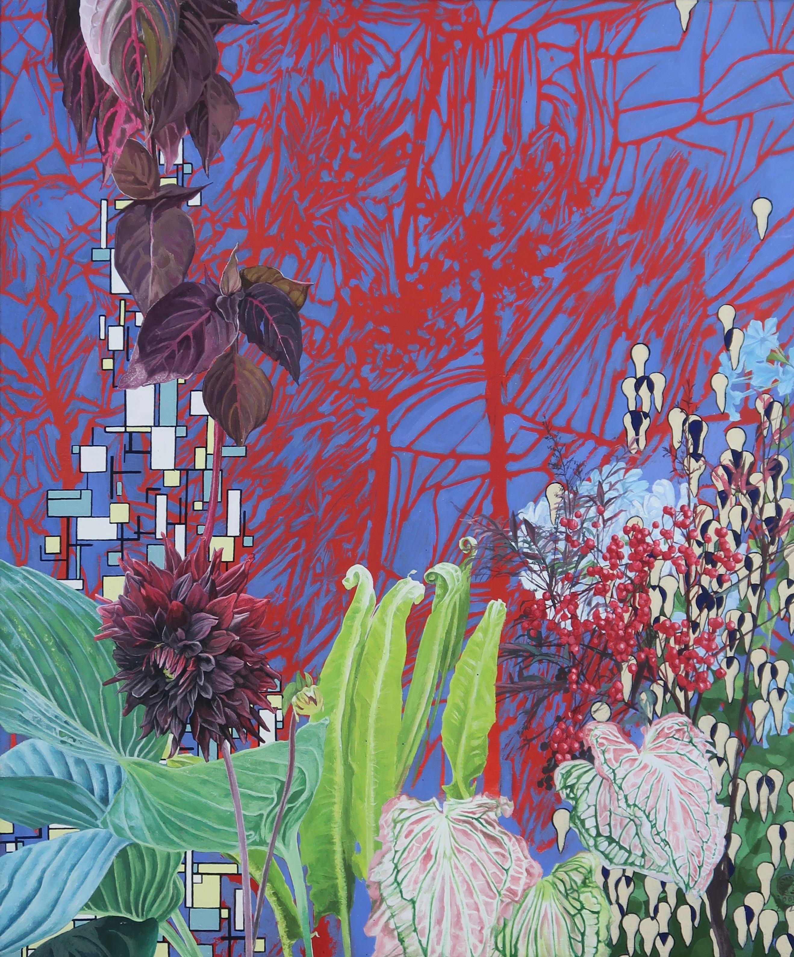 De chair et de sang Carole Fontana Peinture contemporaine art fleur couleur plante 