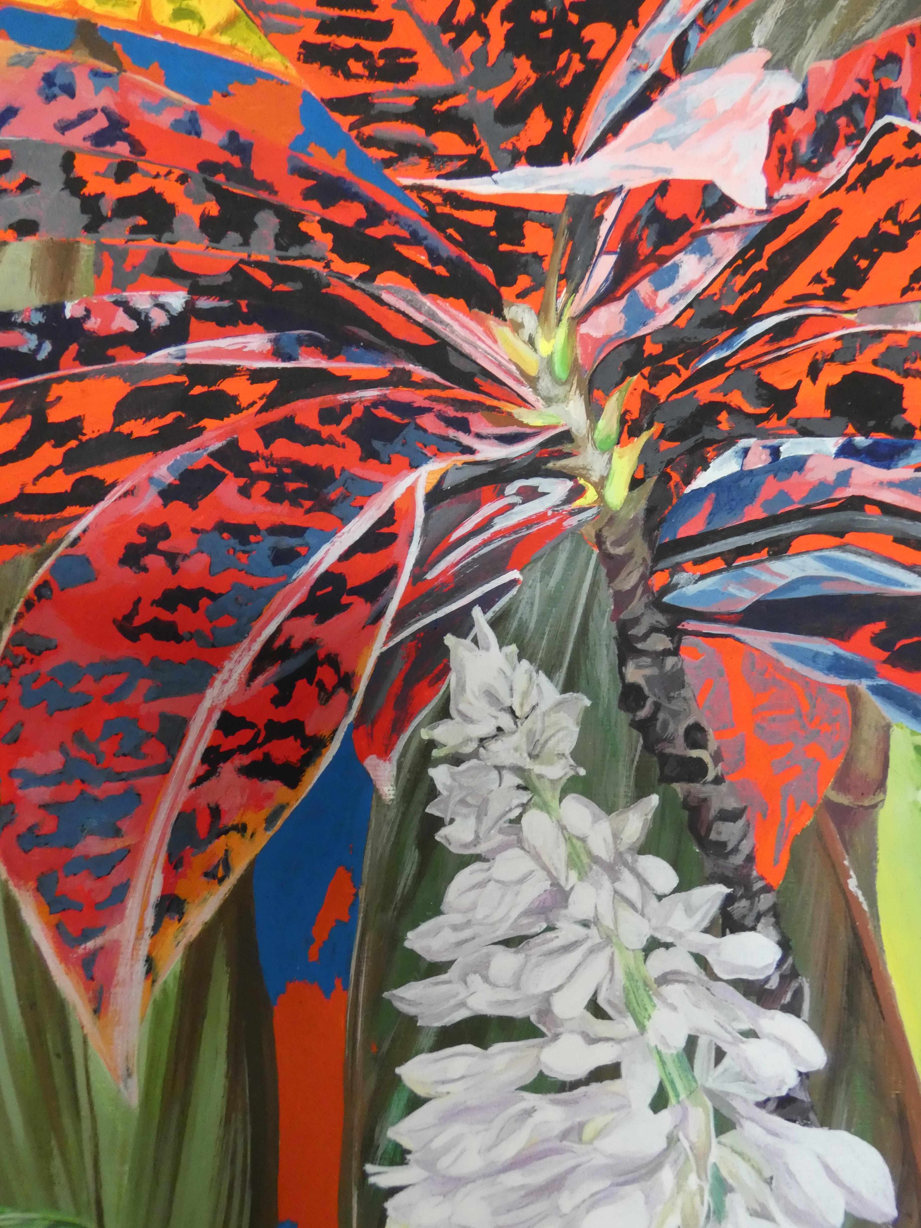 Salammbô Carole Fontana Zeitgenössische Malerei Kunst Blume Pflanze Garten Farbe  im Angebot 1