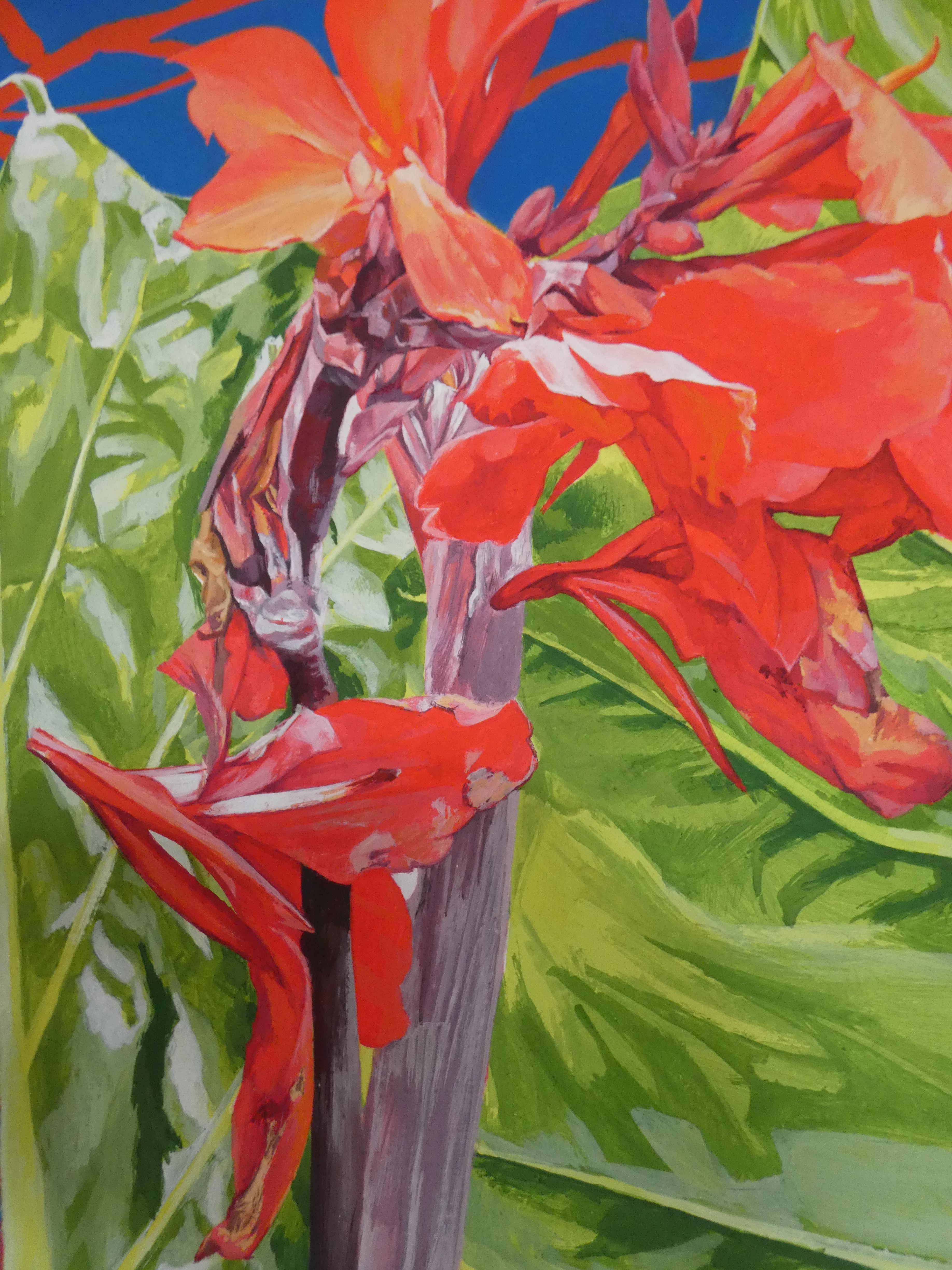 Salammbô Carole Fontana Peinture contemporaine art fleur plante jardin couleur en vente 2
