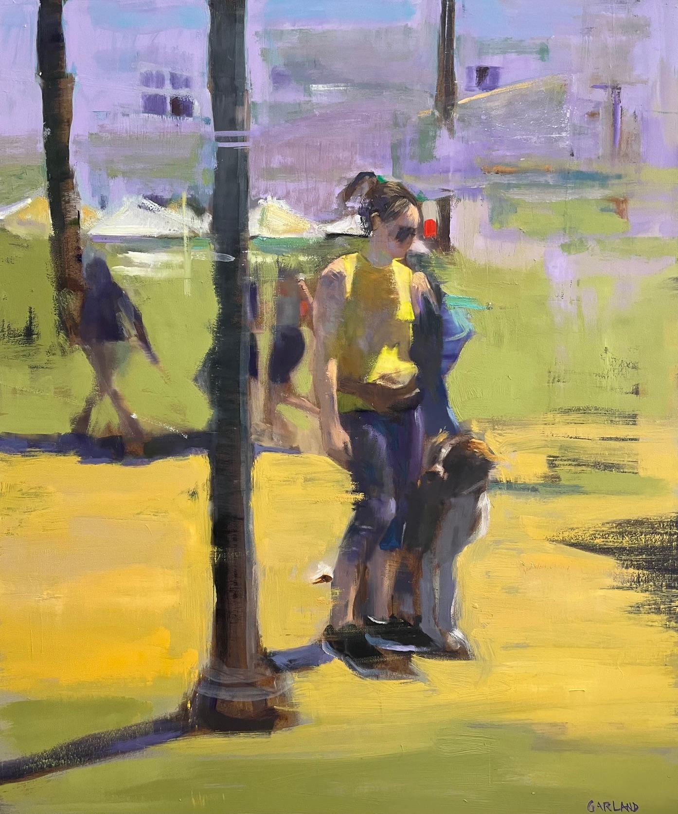 Animal Painting di Carole Garland - Una ragazza e il suo cane