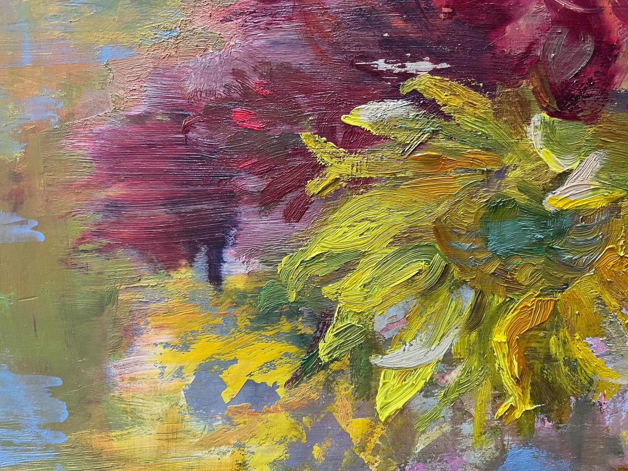 Una salpicadura de girasol - Painting de Carole Garland