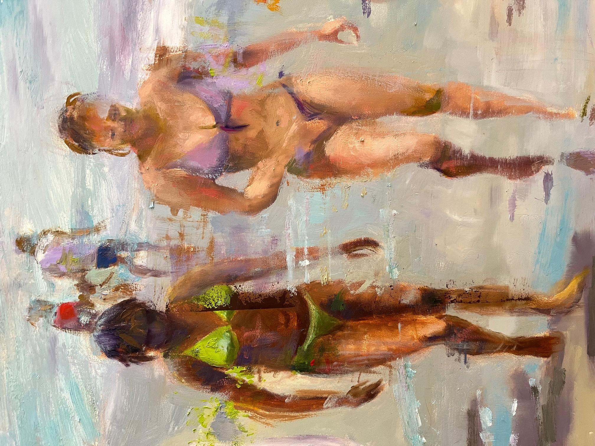 Beach Girls - Painting by Carole Garland
