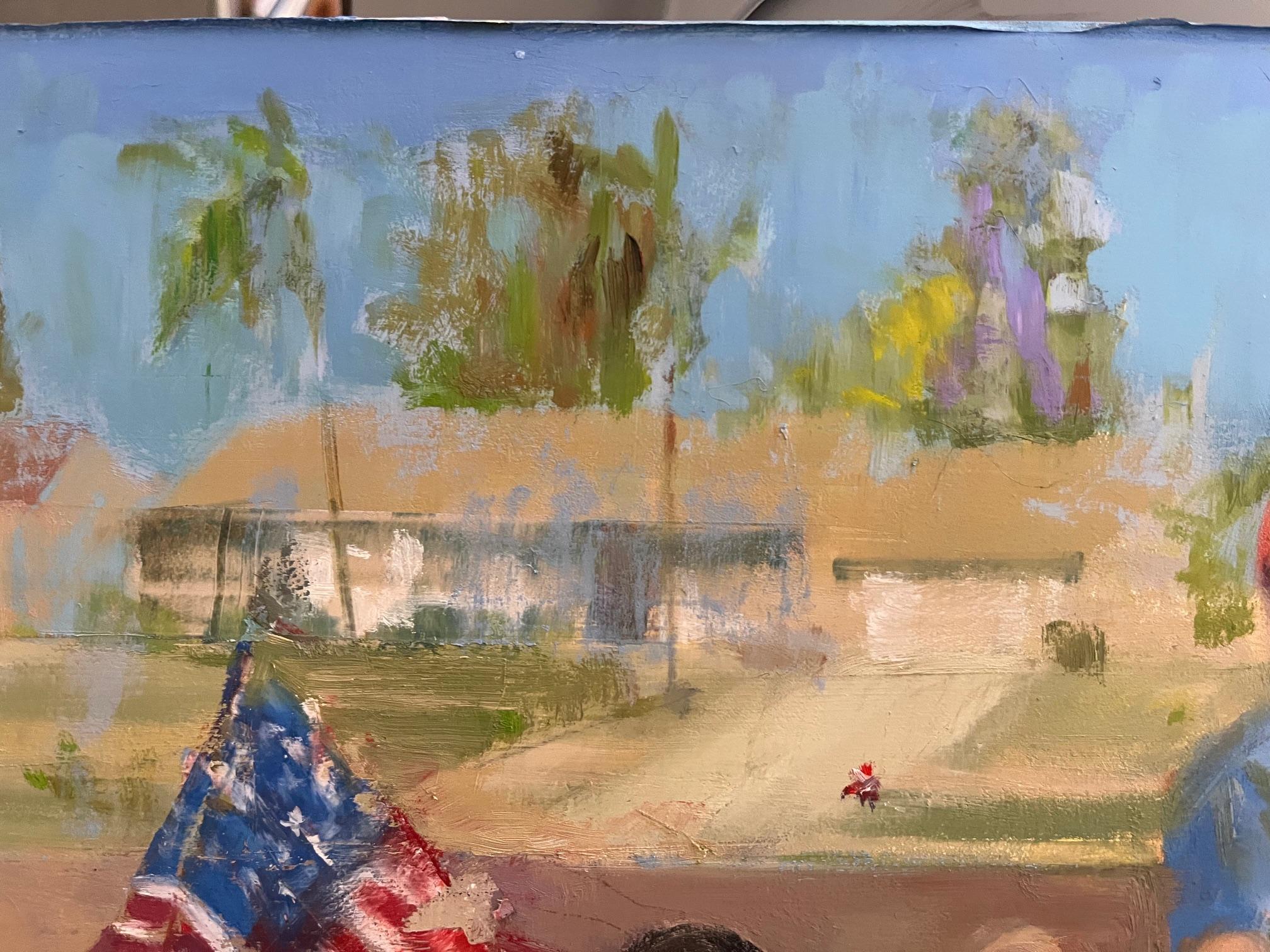 Block Party - Painting Contemporaneo di Carole Garland