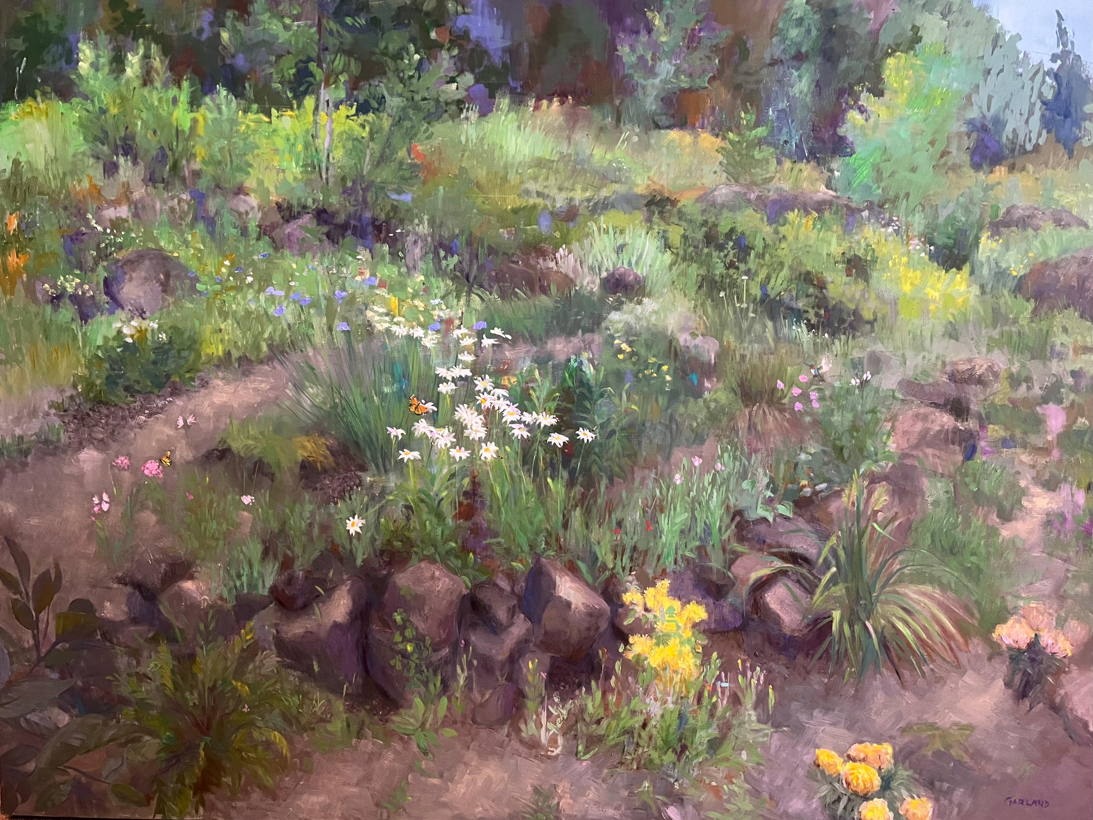 Carole Garland Landscape Painting - Field of Flowers
