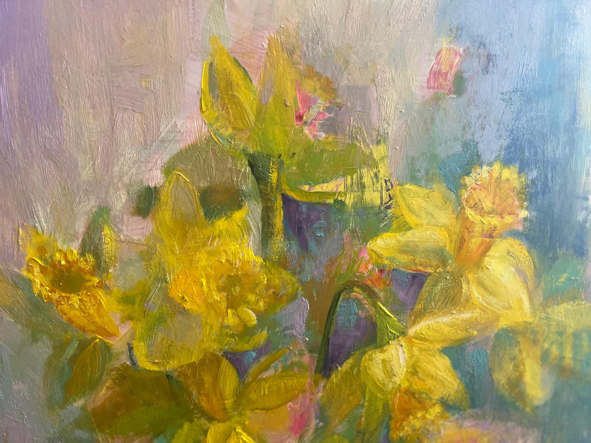 Narcisos felices - Painting Contemporáneo de Carole Garland