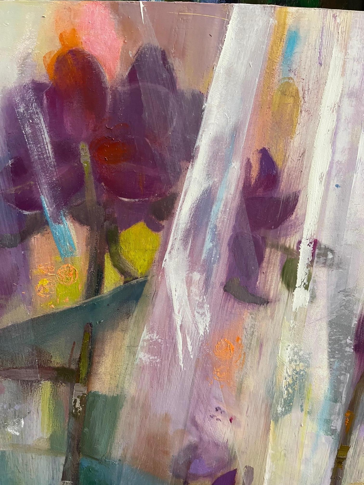 Orchids for Sale - Contemporary Painting by Carole Garland