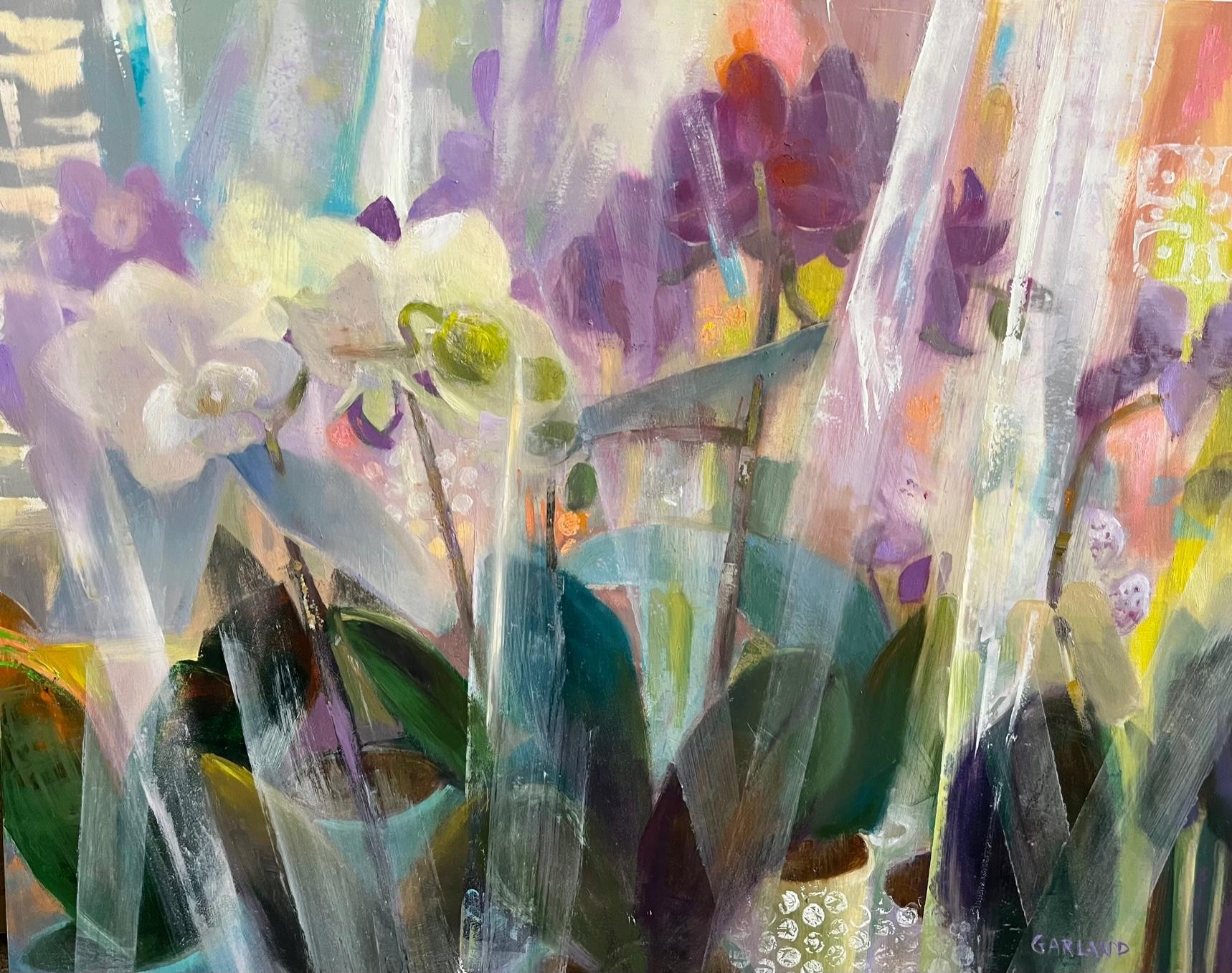 Carole Garland Abstract Painting - Orchids for Sale