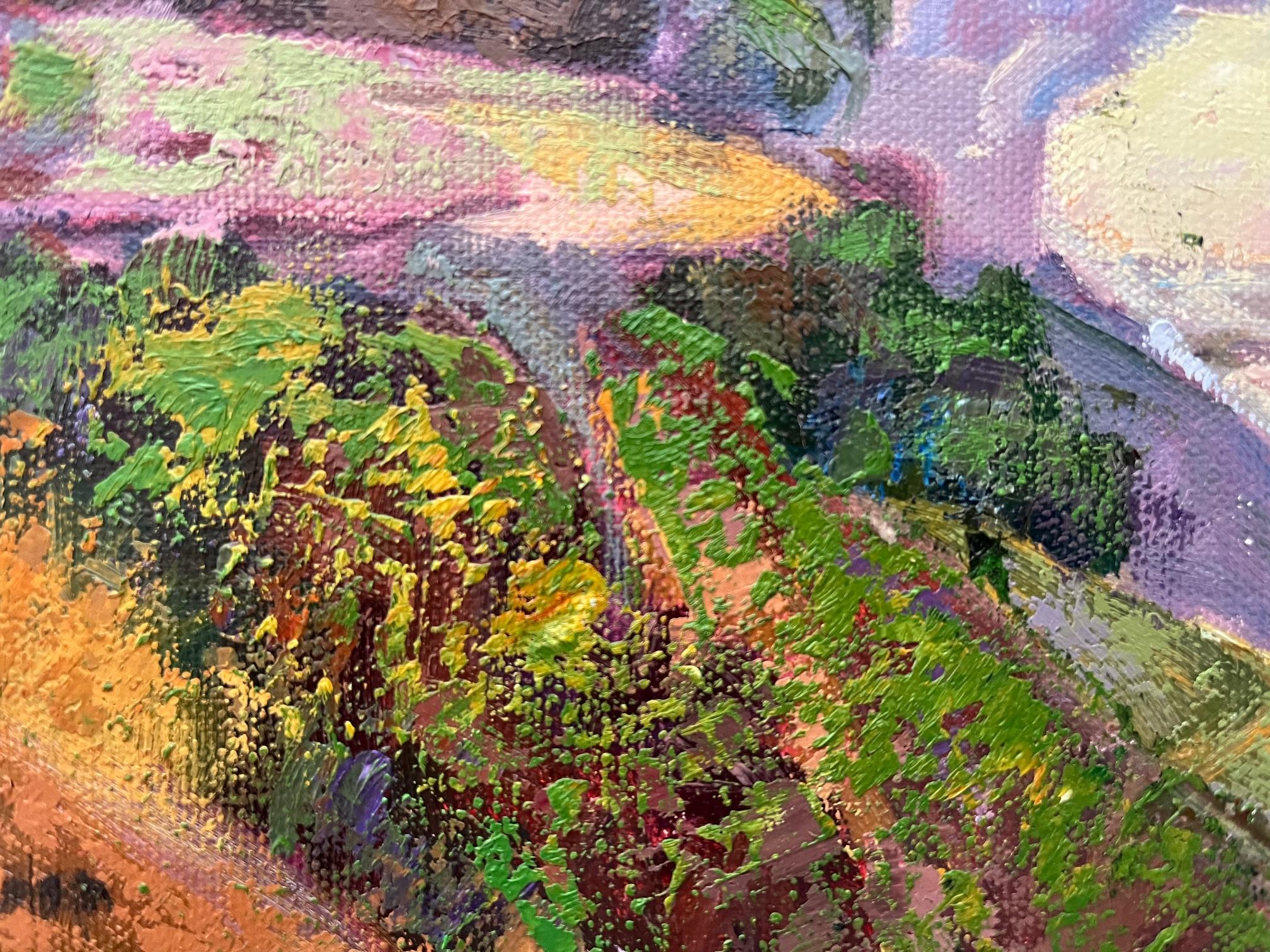 Costa di Santa Monica - Painting Contemporaneo di Carole Garland