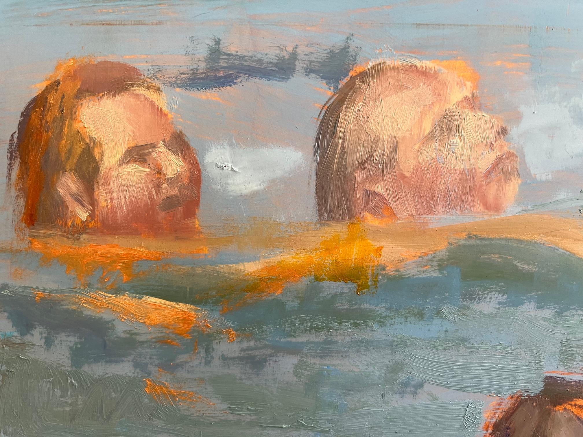 Il salto dal molo di Moon Lake - Painting Contemporaneo di Carole Garland
