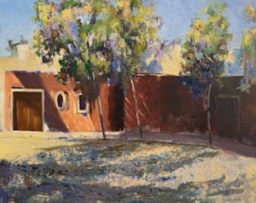 Carole Garland Landscape Painting - The Orange Wall of San Miguel