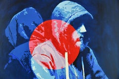 Man with hoodie oil painting by Carole Grandgirard, France 2025.