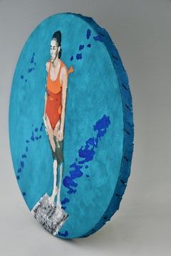 « LA NAGEUSE » – Peinture originale de Carole Grandgirard, 2022