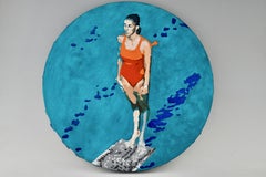 « LA NAGEUSE » – Peinture originale de Carole Grandgirard, 2022