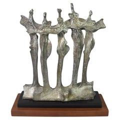 Vintage Carole Harrison Cast Bronze Abstract Sculpture