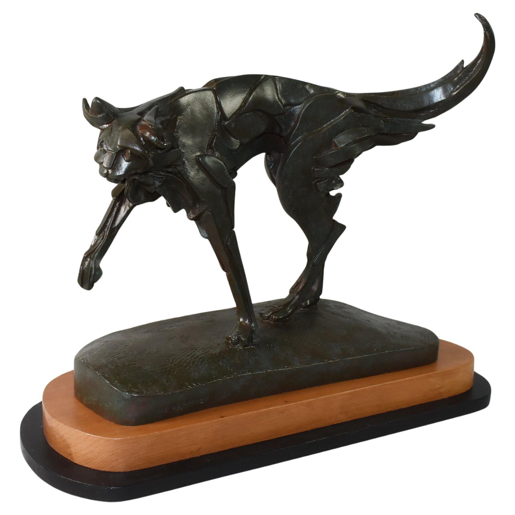 Escultura de gato de bronce fundido de Carole Harrison en venta
