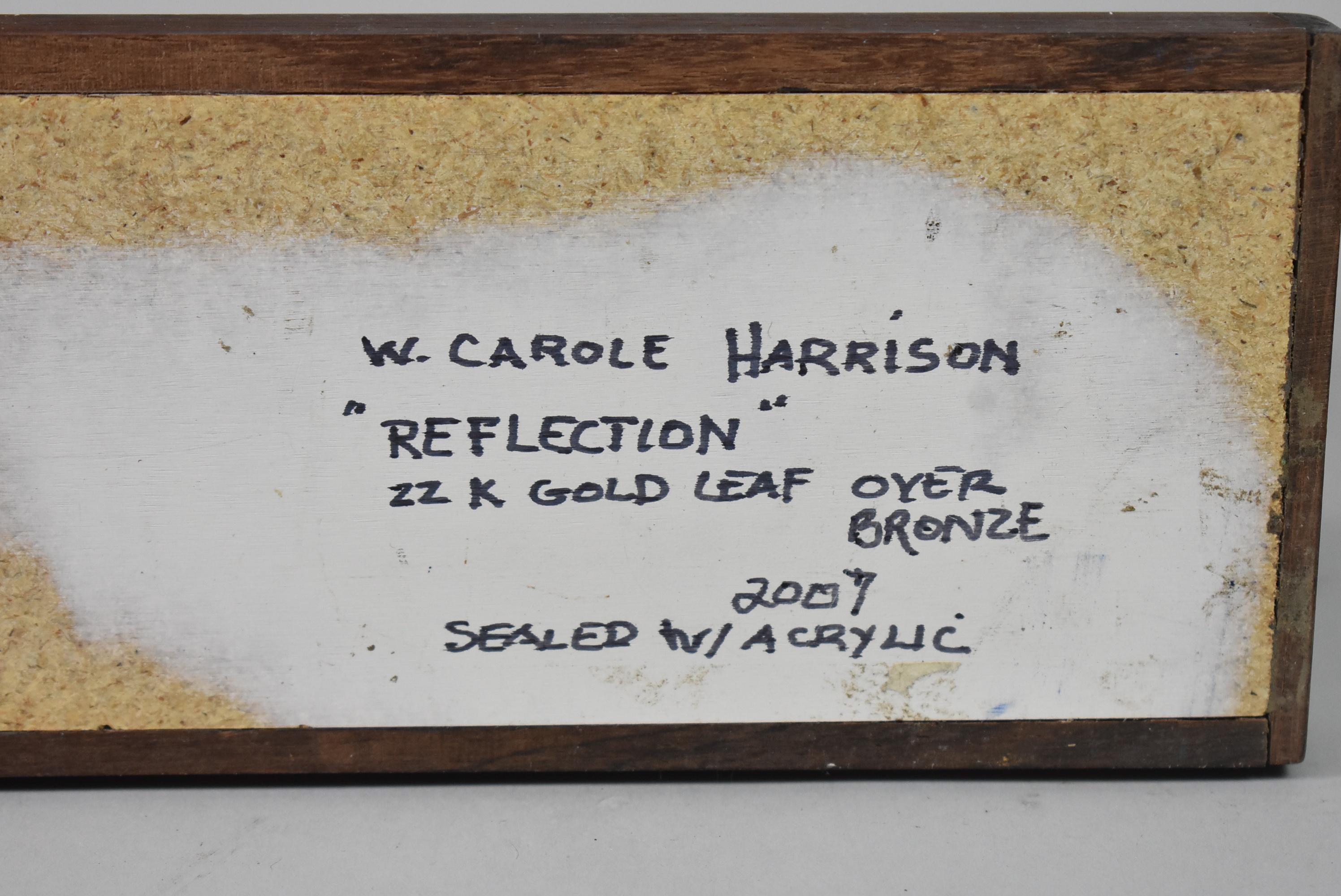 Nord-américain Carole Harrison, sculpture en bronze coulé au-dessus d'une feuille d'or  en vente