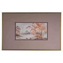 Carole Leicht Framed Watercolor Landscape