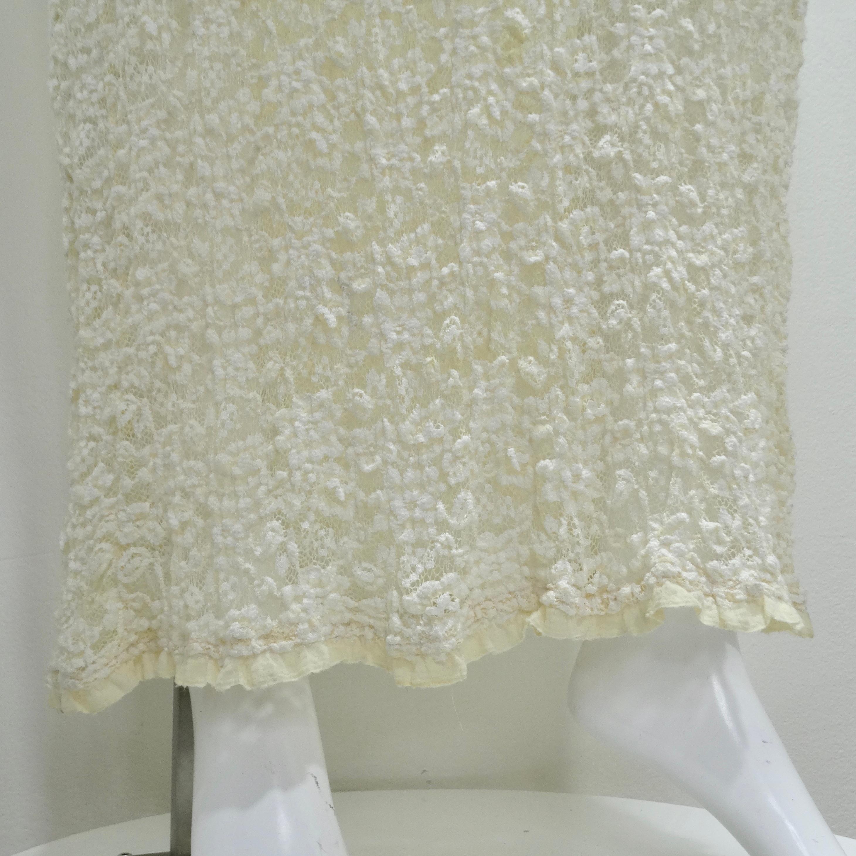 Women's or Men's Carole Little 90s Ivory Lace Maxi Dress For Sale