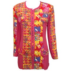 Vintage Carole Little Psychedelic Houndstooth Jacket
