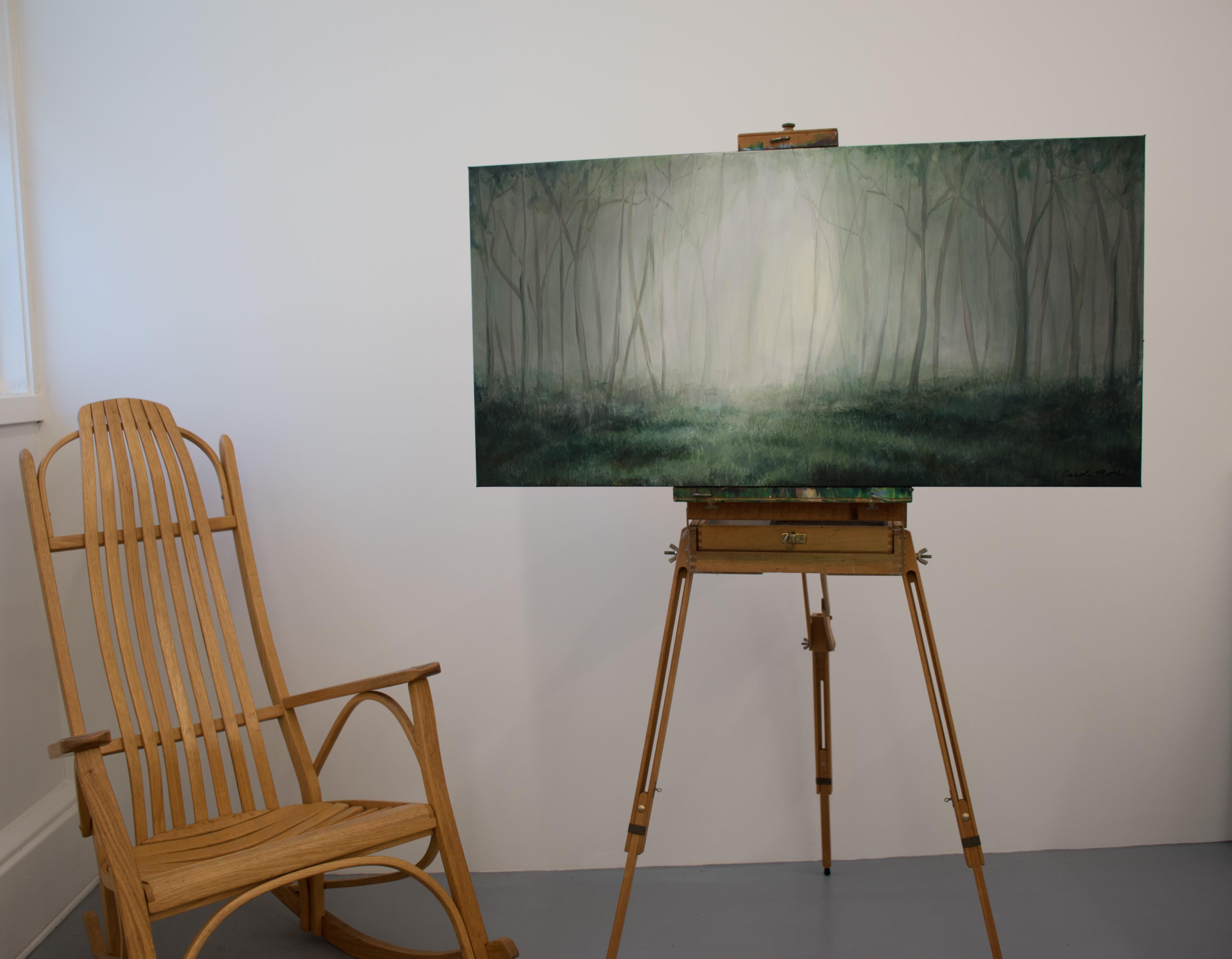 <p>Artist Comments<br />This piece came to me all at once. I had been thinking about this particular shade of misty green for a few days, and then this painting came out all in one session. It reminds me of a dream sequence, or something out of deep