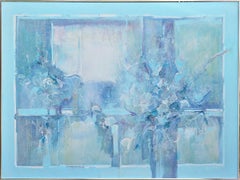 "The Light Through the Window" Blue Toned Modern Abstract Still Life Painting