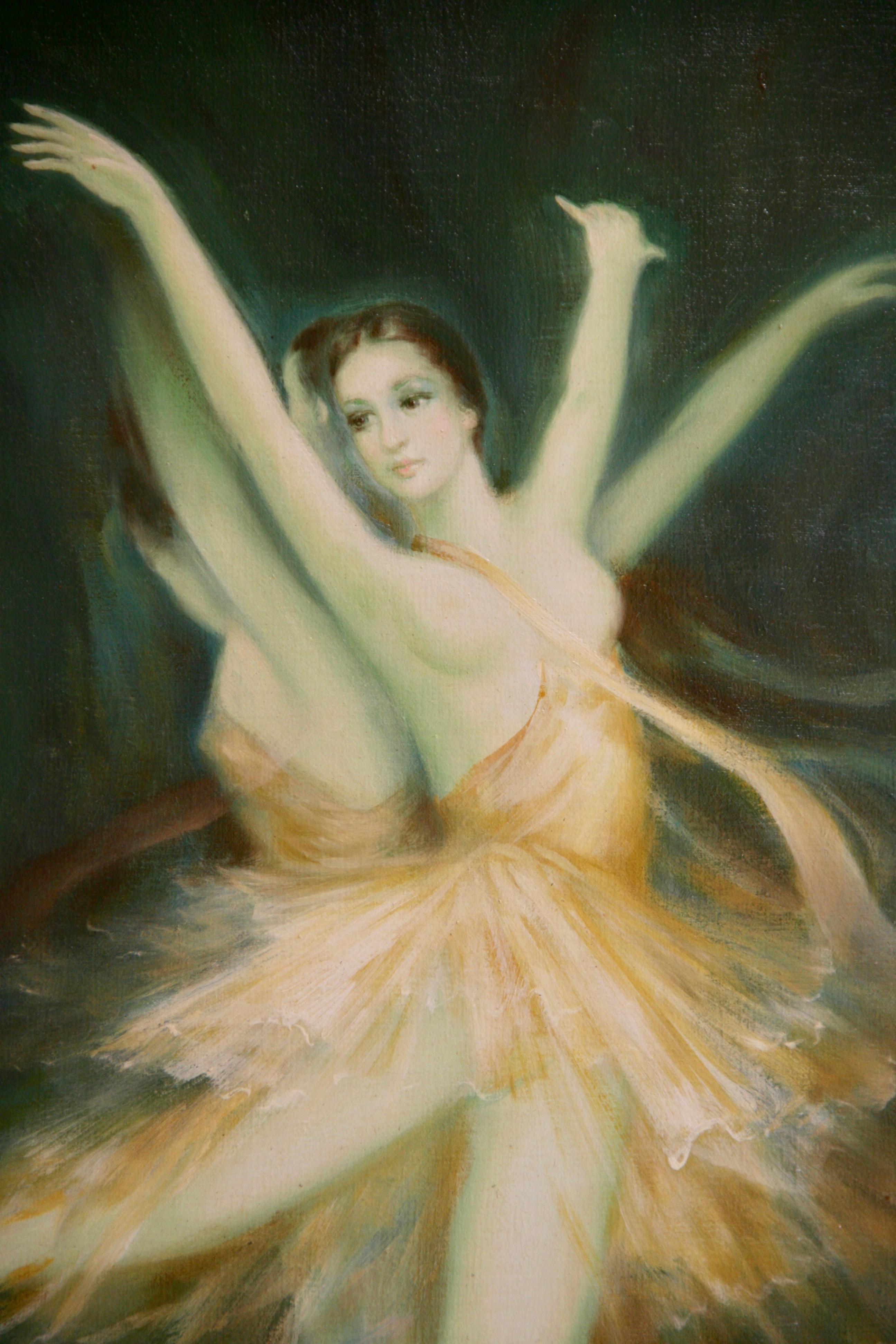 Impressionistisches übergroßes figuratives Ballerina-Ölgemälde, figuratives Ölgemälde im Angebot 1